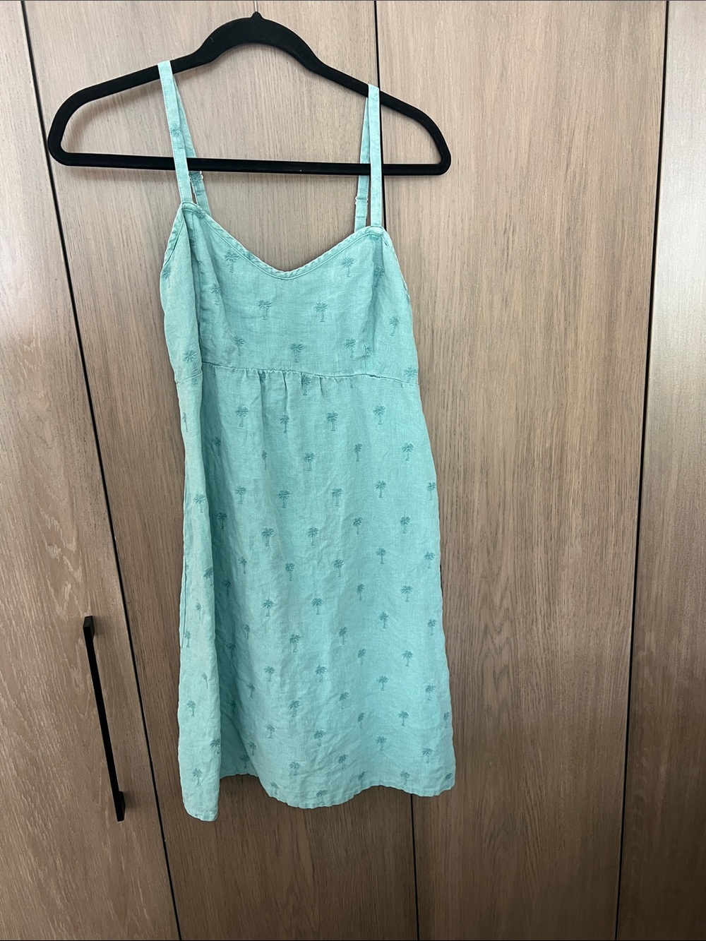 Tommy Bahama Aqua Palm-Print Linen Midi Sundress